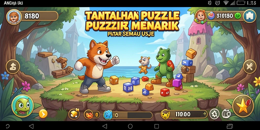 Tampilan gameplay Puzzle yang menarik dan penuh warna.