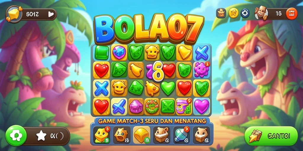 Gameplay seru BOLA07 dalam kategori Match-3 yang menantang.
