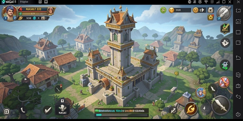 Tampilan gameplay menara pertahanan NAGA11 yang menarik.