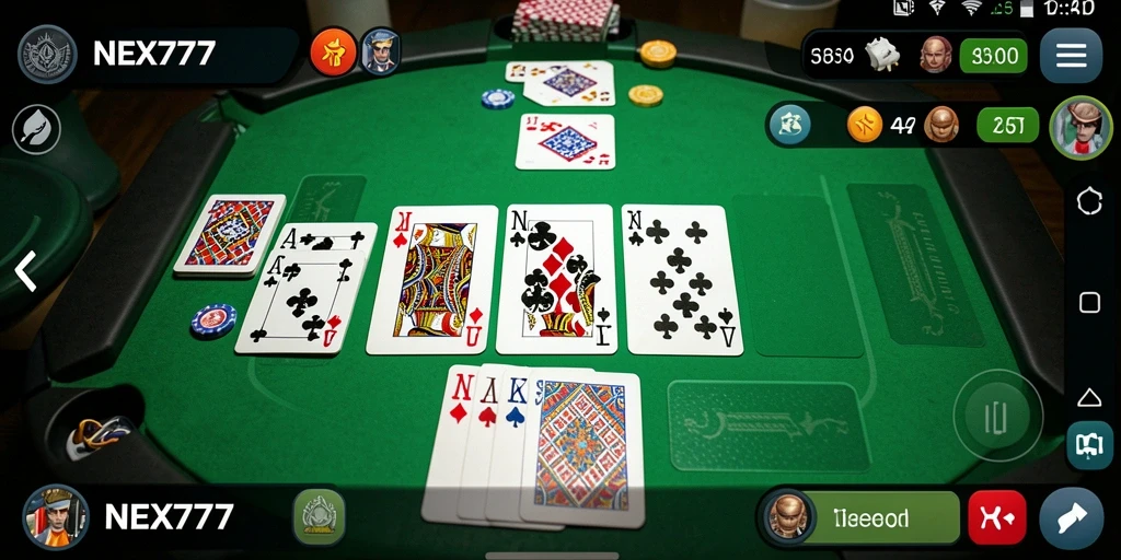 Screenshot gameplay NEX777 menampilkan suasana seru permainan Gaple.