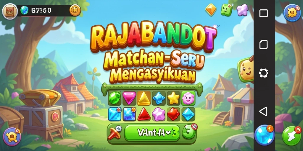 Tampilan menarik dari gameplay RAJABANDOT yang penuh warna.