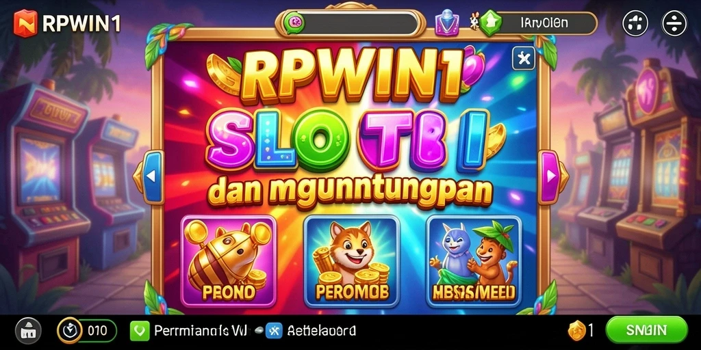 Tampilan gameplay RPWIN1 dengan simbol slot menarik dan efek visual menawan.