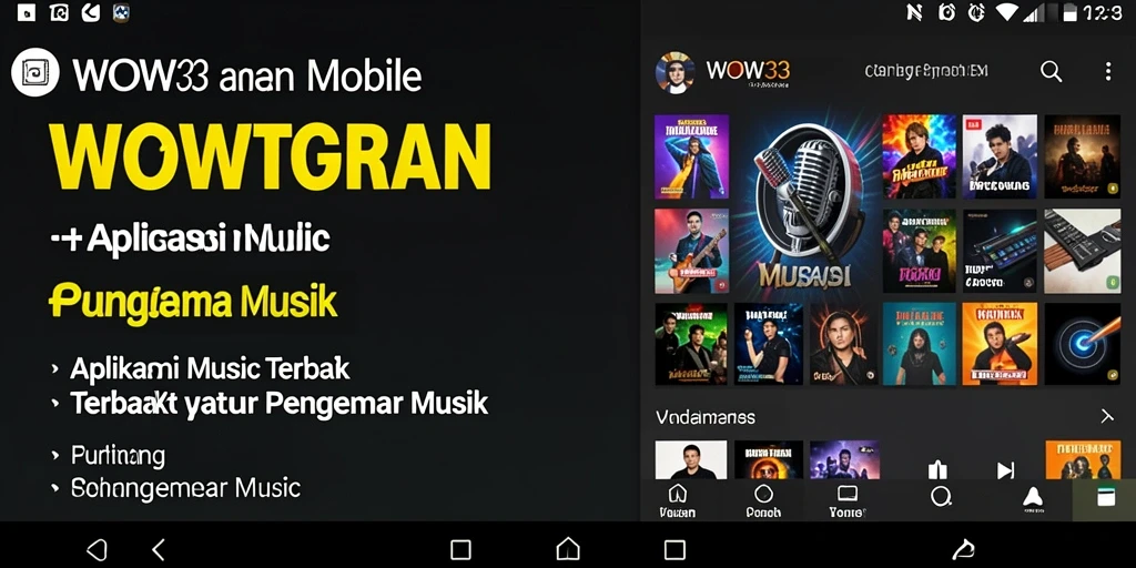 Screenshot WOW33 menampilkan pengalaman mendengarkan musik yang seru.